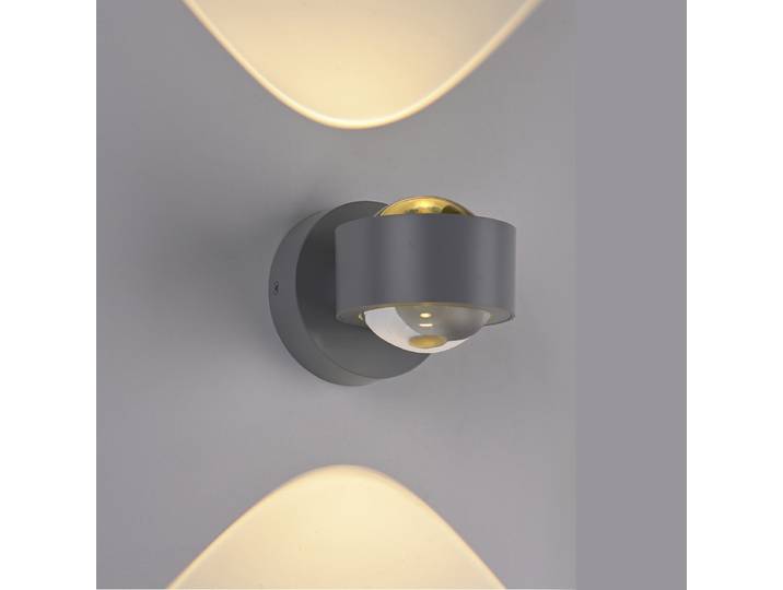 Applique LED à batterie Ø 9cm Argenté/Argenté Verre clair Plastique ABS LED Module LED
