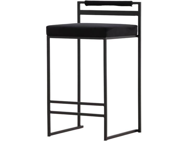 Barhocker 2er-Set Altus Schwarz Polyestersamt/Stahl