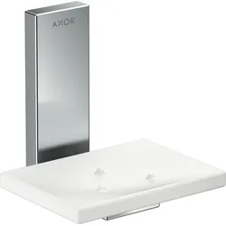 hansgrohe AXOR UNIVERSAL Rectangular Seifenschale, Metall, Ablage Glas, 42605830, Farbe: Polished Nickel