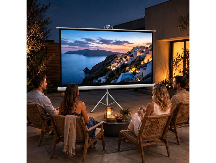 HOMCOM Écran Projecteur 84 16:9 HD 4K avec Trépied