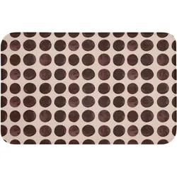 BADEMATTE Polka dots - Muster - Braun Badvorleger 80x50 cm