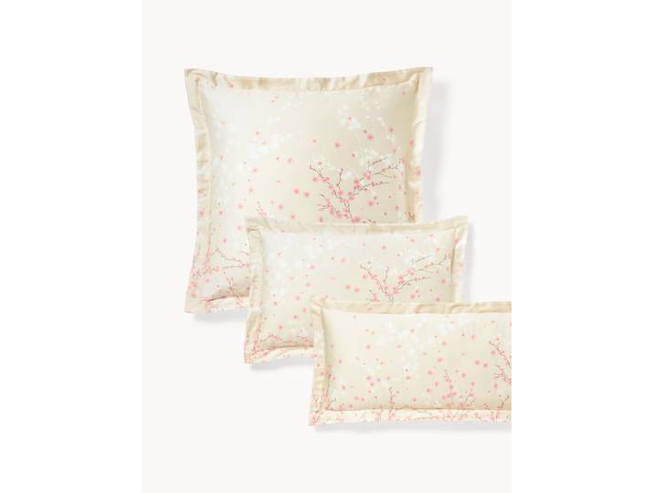 Taie d'oreiller en satin de coton à motif floral Sakura