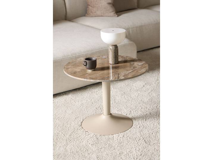 Table basse 60 cm Ø 60cm Marron/Imitation marbre marron