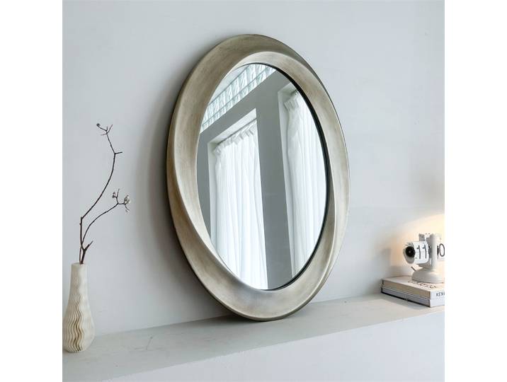 Miroir mural ovale à cadre biseauté doré antique baroque LUVODI 60x80cm, miroir décoratif pour le salon, la chambre à coucher, l'entrée