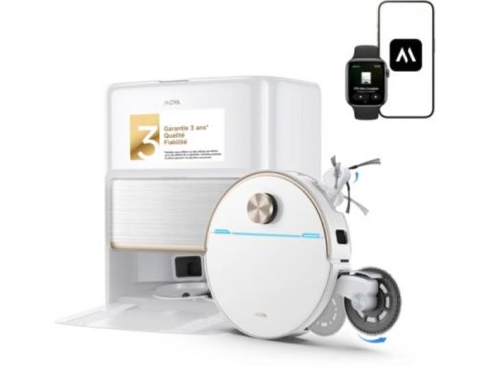 Mova - Robot Aspirateur Laveur V70 Ultra Complete Blanc