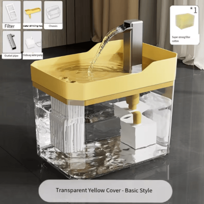 Inspire Curations AquaFlow Quiet Automatic Cat Water Fountain yellow 1.5l