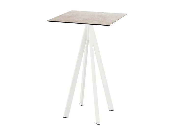 Infinity Mange-debout Avec Piètement Blanc + Plateau Hpl Moonstone 70x70 Cm - Feros