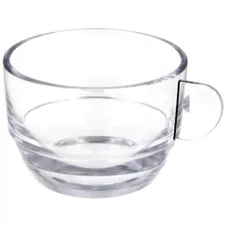 MONOUSO - Wiederverwendbare Plastiktasse "Cappuccino" Transparent 166ml (6 Stück)