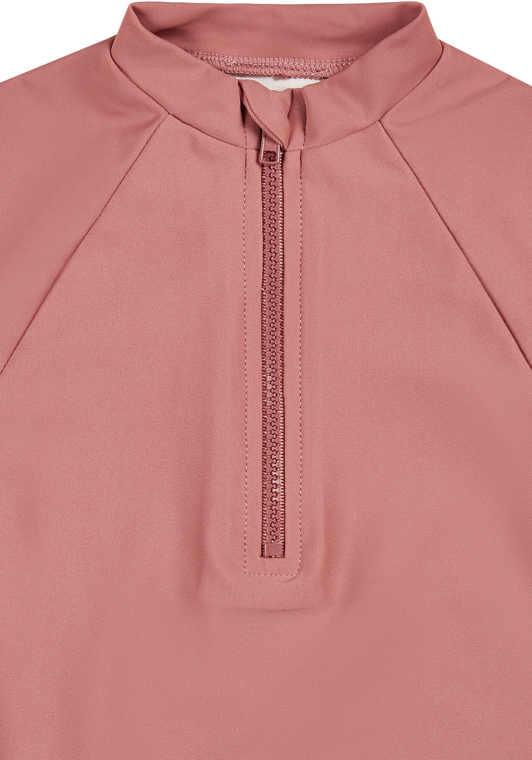 Schwimmanzug STERNTALER "Badeshirt kurzarm uni", Kinder, Gr. 116, Einheitsgröße, rosa (rosenholz), Obermaterial: 82% Polyamid PA. 18% Elasthan EL., Badeanzüge Schwimmanzug