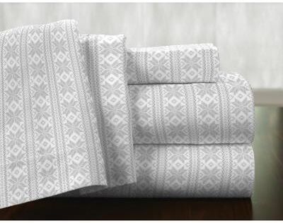 Pointehaven 175 GSM Cotton Flannel Bed Sheet Set with Oversized Sheets