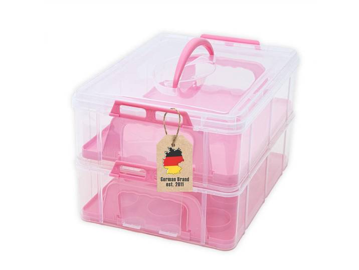 Intirilife Transportbox Behälter Kuchen, Pink, Kunststoff, 26.1x21.2x36.1 cm, Geschirr, Tischkultur & Serviergeschirr, Tortenglocken