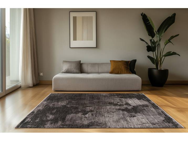 Kurzflorteppich Fissy 225 Grau/Grau 80 x 150cm Polyester