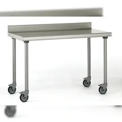 Tournus Ausstattung Anlehnbarer Edelstahltisch auf Rädern Länge 1000 mm Tournus - 414991