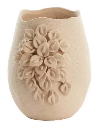 Light & Living Vaas Amiata Keramiek, Crème, Ovaal, Hoogte: 26 cm