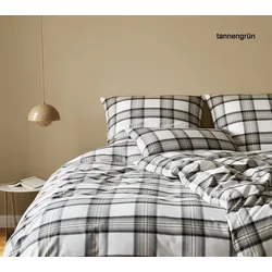 Elegante Bettwäsche Westminster - 155x220 cm + 40x80 cm	tannengrün