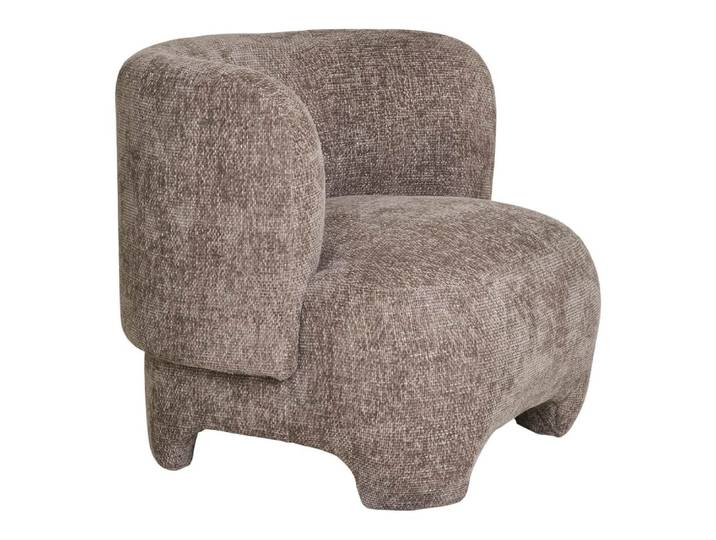 Fauteuil crapaud design tissu bouclette marron