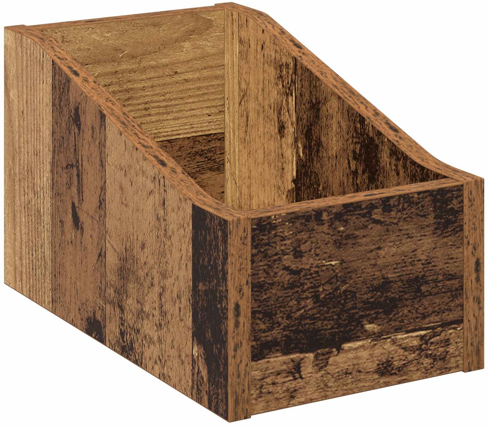 vidaXL Boîte à disques LP Bois ancien 18 x 32 x 18 cm