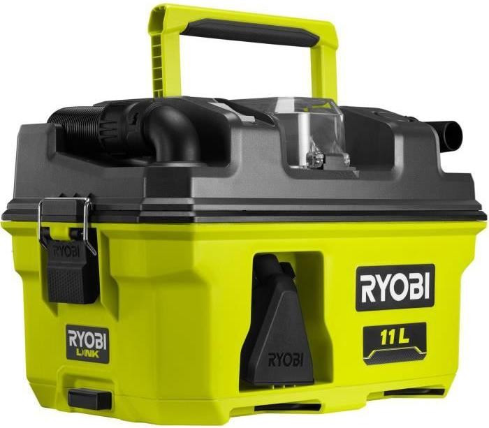 Ryobi Werkplaatsstofzuiger 18V ONE+, 11,8 kPa, 11 liter reservoir, met accessoires, ONE+ adapter en HEPA H12 filter