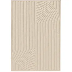 benuta Basic Kurzflor Teppich Leo Cream 160x230 cm - Moderner Kurzflor-Teppich für Wohnzimmer