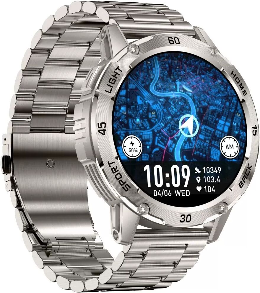 INF Multifunktionale Smartwatch mit Herzfrequenz- und Blutsauerstoffmessung kompatibel mit Huawei, Samsung, APPLE, Garmin Silber