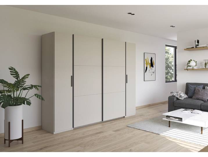 Armoire combinée Kronach 268cm Beige/Cachemire Gris
