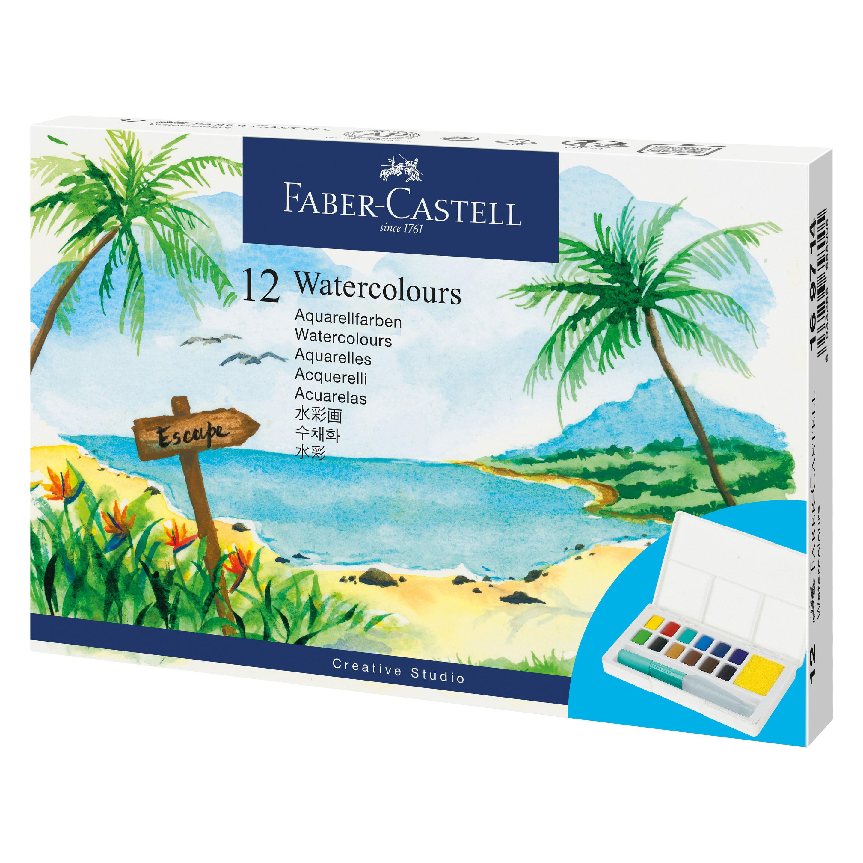 Faber-Castell Aquarellfarben Creative Studio. 12x + Pinsel (12 ml) (169714)