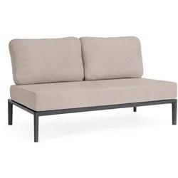 Gartenmodulsofa Gerald aus Aluminium, modern gepolstert, Anthrazit, Einzel-Element für draußen