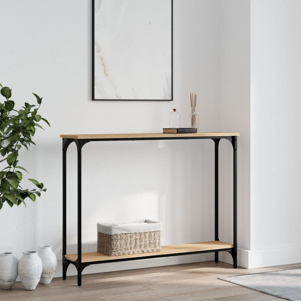 vidaXL Console Table Sonoma Oak 75cm H x 100cm W x 22.5cm D
