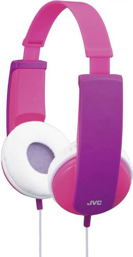 JVC HA-KD5-P-E On Ear Kopfhörer kabelgebunden Pink, Lila Lautstärkebegrenzung, Leichtbügel Kinder