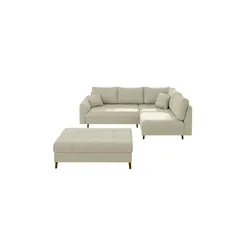 S-STYLE Ecksofa mit Hocker  Maya ¦ beige ¦ Maße (cm): B: 231 H: 81
