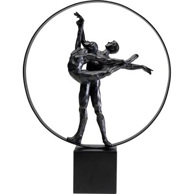 Dekoobjekt KARE DESIGN "Dancers Circle 45cm", schwarz, B:34cm H:45cm T:10cm, Polyresin, Stahl, Dekofiguren