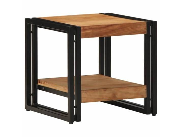 KTHLBRH Beistelltisch 40 x 40 x 38 cm Akazienholz massiv Rustikal, 1 Etage, für Wohnzimmer, pflegeleicht, Montage erforderlich