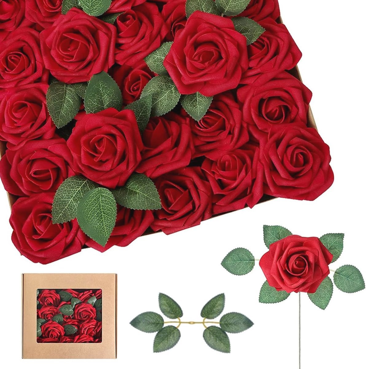25 stuks Kunstbloemen Rozenkoppen voor Bruiloft Decoratie en Valentijnsdag