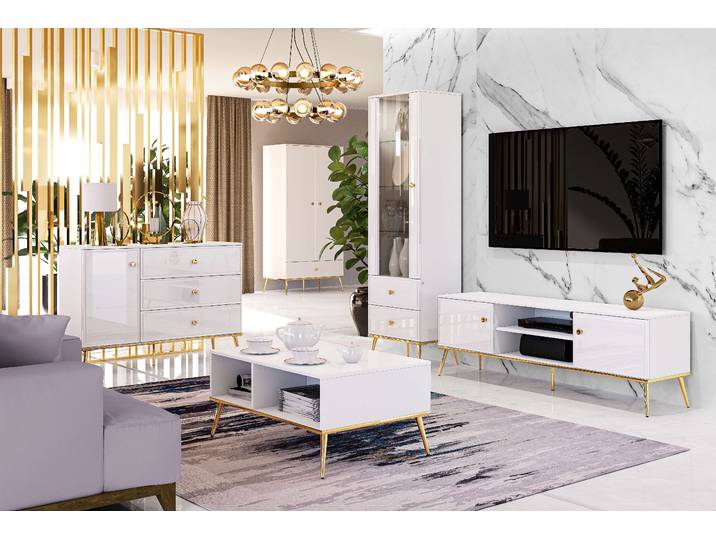 Wohnzimmer-Set Wohnzimmer Set 5-teilig – GOLDIN