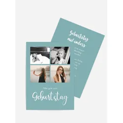 Einladungen zum Geburtstag  selbst gestalten mit Spruch und Fotos im Onlinedesigner bei Meine-Kartenmanufaktur.de