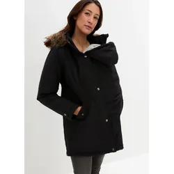 bonprix 3-in-1 Funktions-Umstandsjacke und Tragejacke, schwarz, Gr.38, Funktionale Umstandsjacke mit Tragefunktion und Tunnelzug