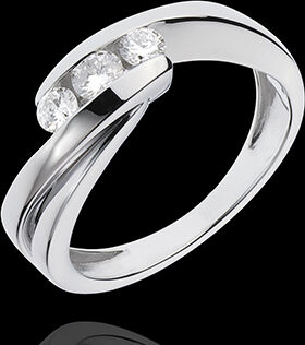 Edenly Trilogie Ring Kostbarer Kokon - Ritournelle - WeiÃŸgold - 3 Diamanten 0.