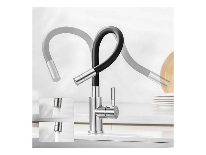 LuxusKollektion Küchenarmatur Küchenarmatur flexibel Schwarz 2 Strahlarten (1-St)