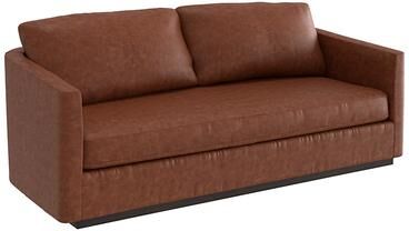 Kerstin Leather Sofa - Tobacco Leather, Tobacco Walnut - Ballard Designs