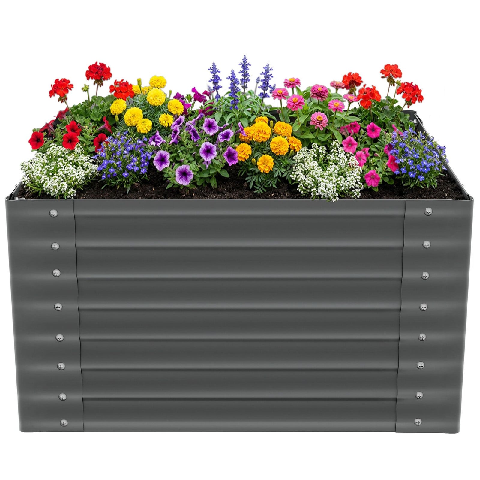 TecTake Blomma Verhoogde plantenbak verzinkt - Antraciet