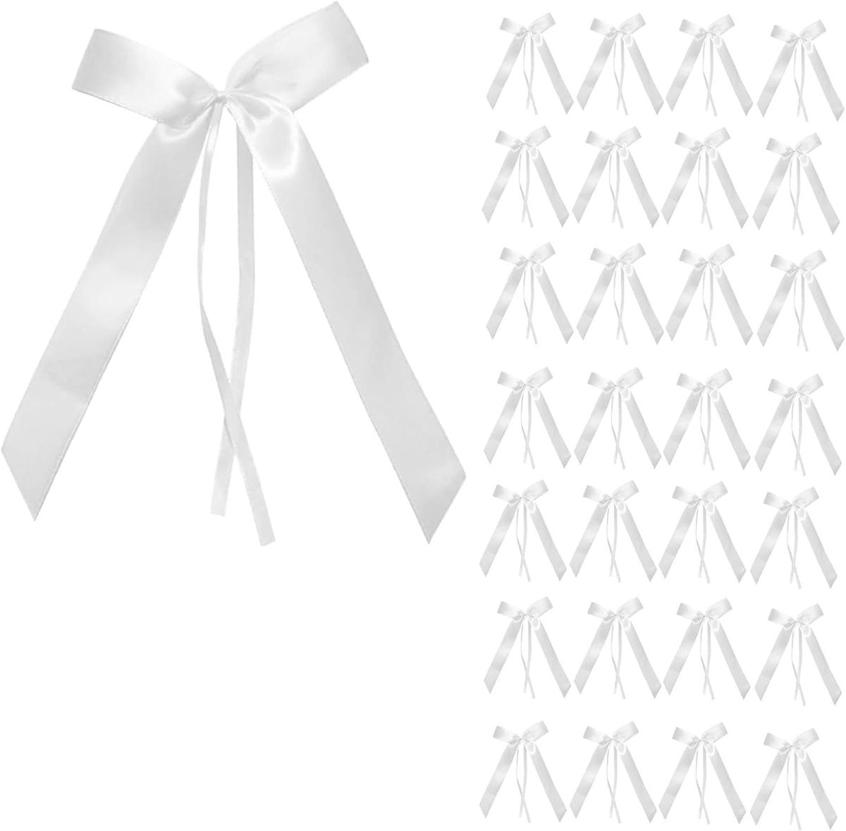 Set van 30 witte en zwarte polyester bruiloftsstrikken voor elegante decoratie