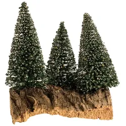 Baum-Gruppe mit 3 Bäumen, 11 x 5,5 x 14 cm, beschneit