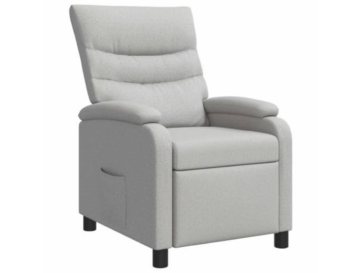 Relaxsessel Wolkengrau Stoff Mit Verstellbarer Neigung Metall- und Holzrahmen, 100 % Polyester, 115°-160°, Wohnzimmer, Arbeitszimmer, Lesen, Entspannen