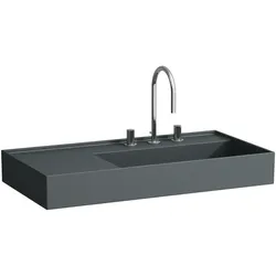 Waschtisch Kartell • 460x900x150 1 Hahnloch ohne Überlauf versteckter Ablauf Ablage links weiß