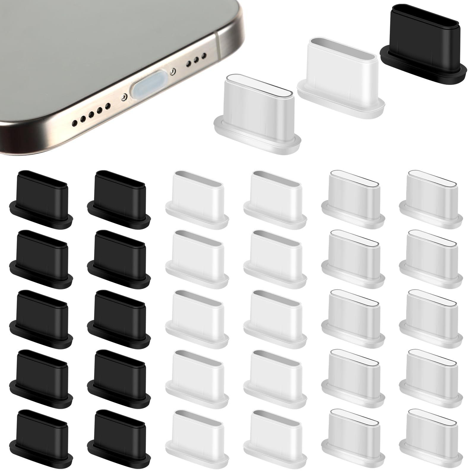 Selius 30 stuks USB C stofkappen voor smartphones en tablets
