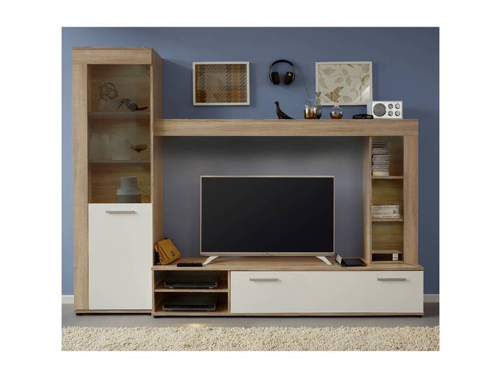 Wohnwand Logo Spanplatte, melaminbeschichtet Braun 240 x 185 x 41cm