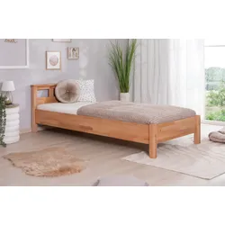 TiCAA Einzelbett und Doppelbett "Merci" Buche mit geölter Oberfläche