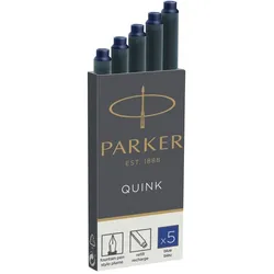 Parker 1950383 Tintenpatrone Quink - königsblau, 5 Patronen