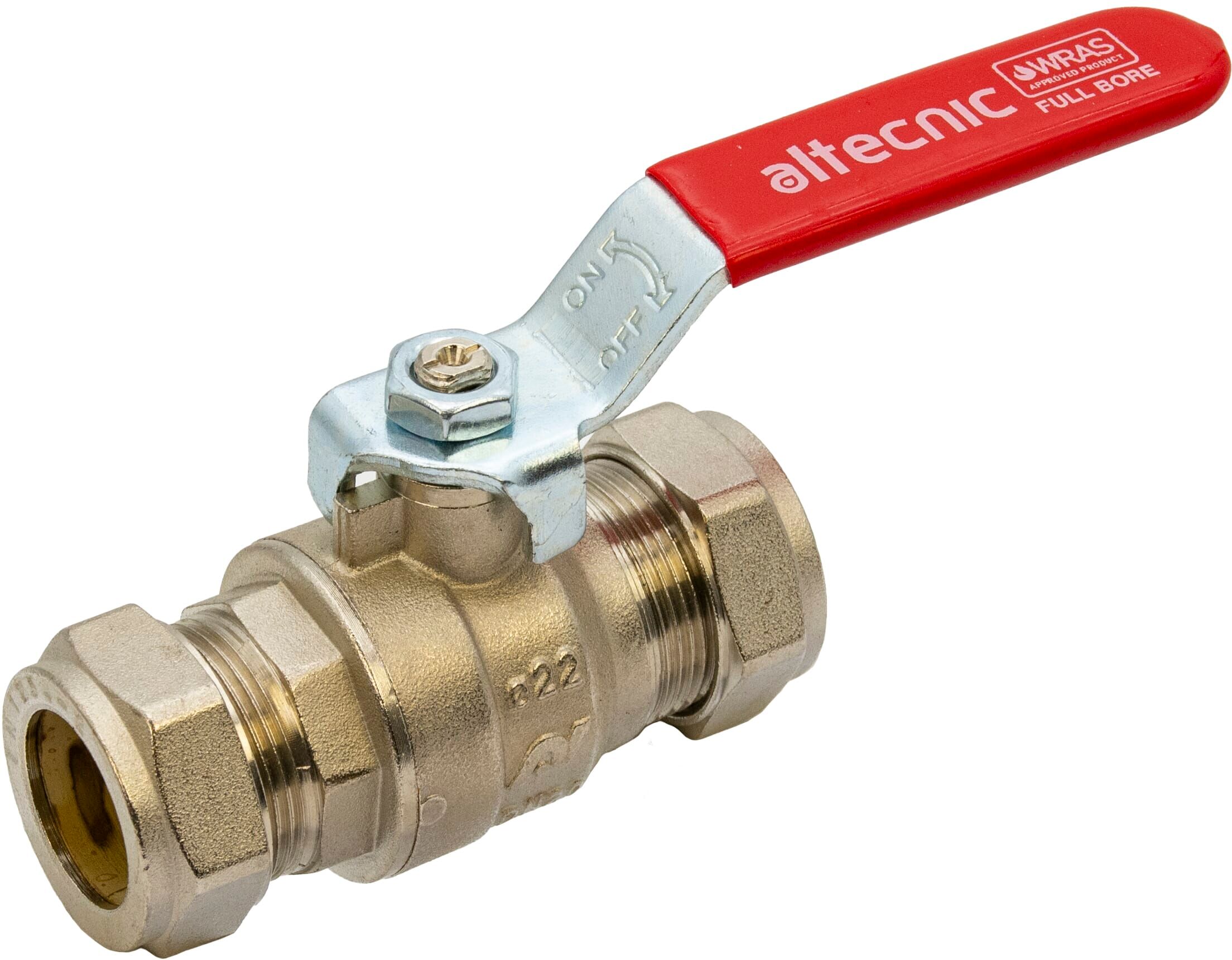 Altecnic 3/4 Compression Intaball Valve – Red Lever Handle