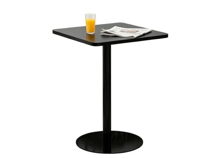 Yopappol Tragbarer, Kompakter Beistelltisch Mit Sockel, Einbeiniger Akzenttisch Mit Quadratischer Platte, Mehrzweck-Beistelltisch Für Lesen, Essen, Arbeiten(Schwarz,70x70x73cm)